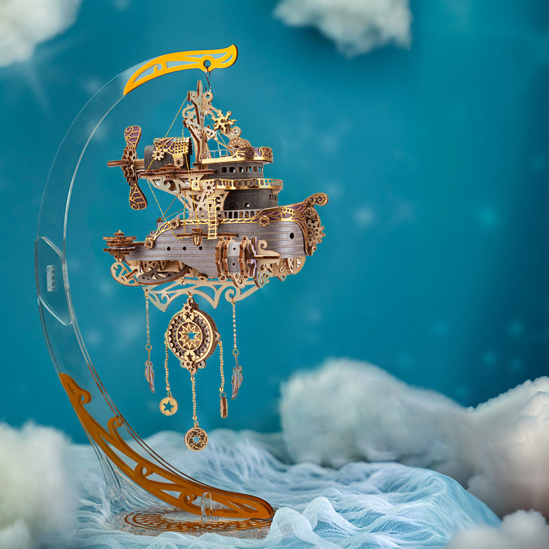 Victorian Steampunk Spaceship Dream Catcher Wooden Building Model Kits