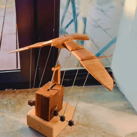 Punkbuild Mechanical Eagle Moving Wooden Sculpture Finished Art Collectible