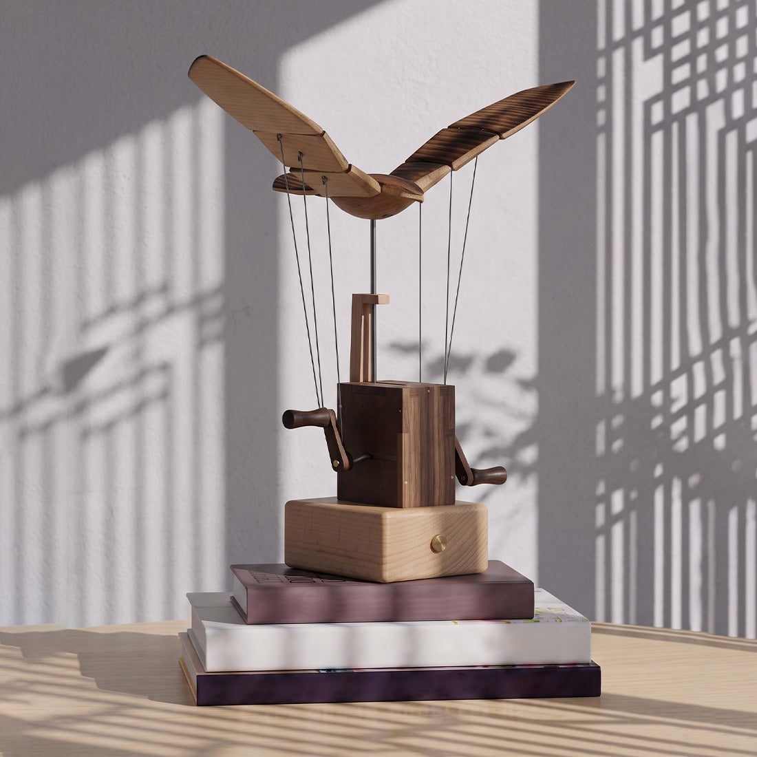 Punkbuild Mechanical Eagle Moving Wooden Sculpture Finished Art Collectible