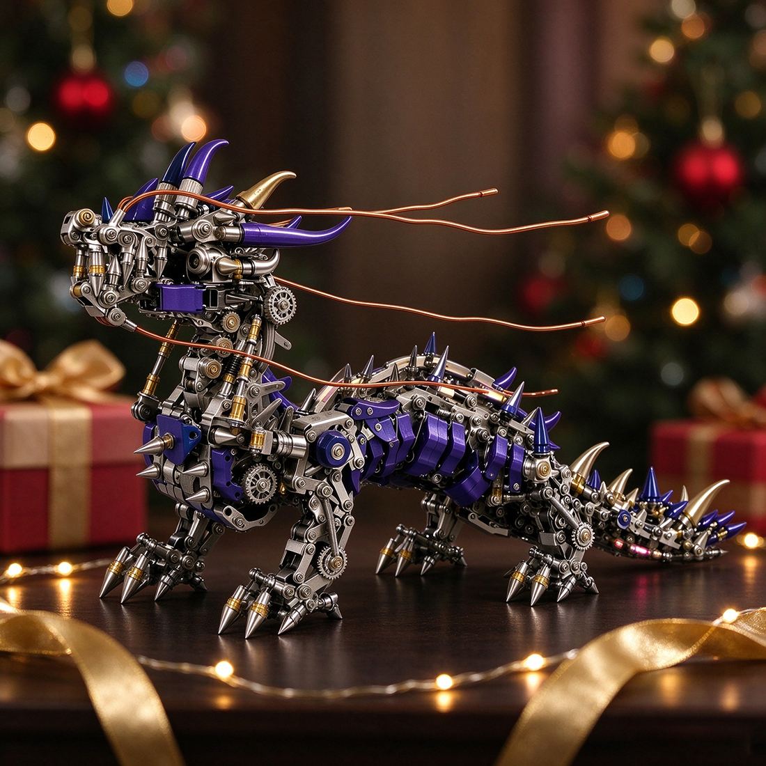Punkbuild Mechanical Qilin Metal Model Kit with LED Lights（1623PCS）