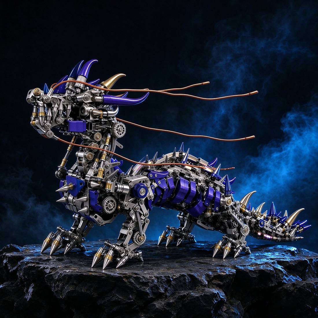 Punkbuild Mechanical Qilin Metal Model Kit with LED Lights（1623PCS）