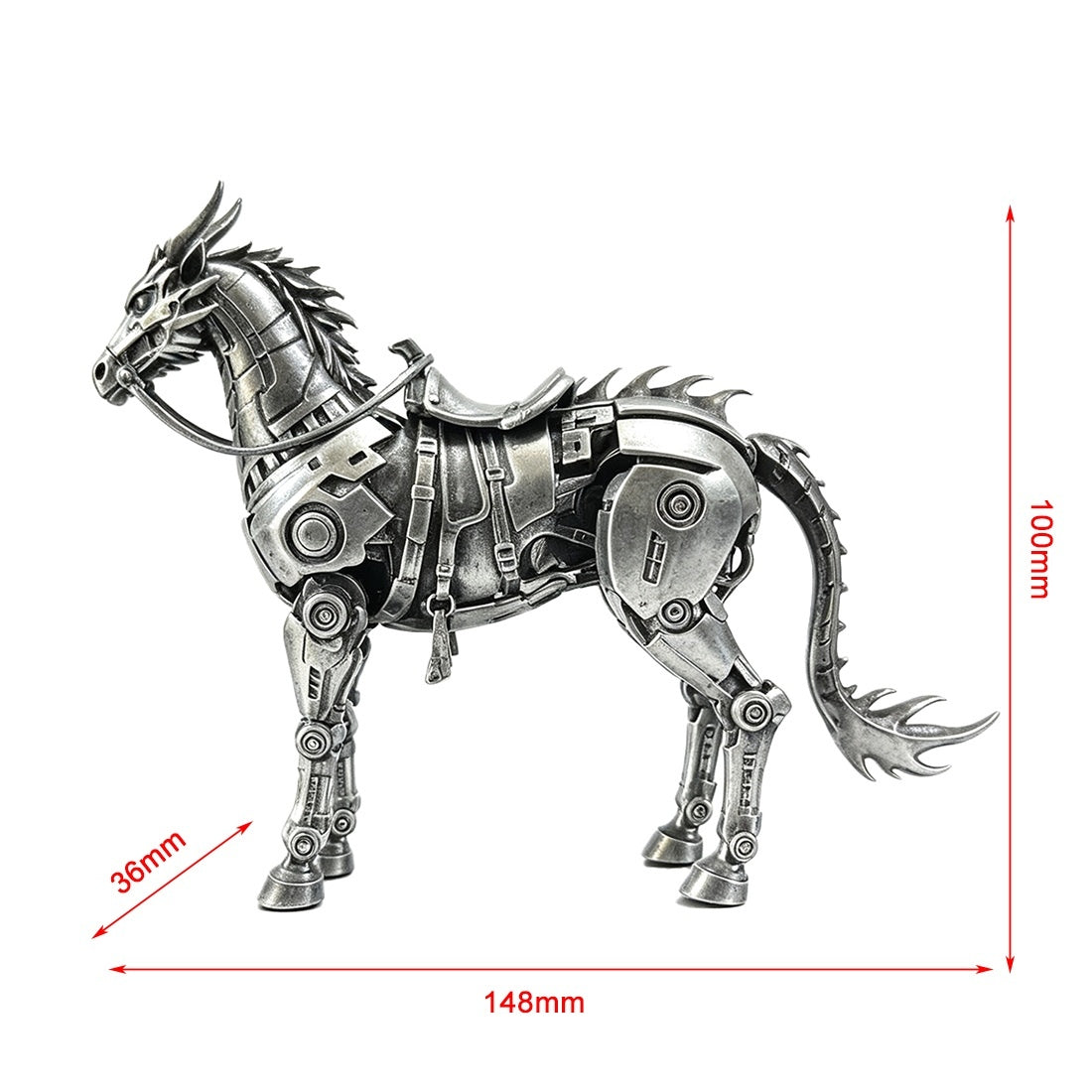 Steampunk Mechanical Horse Metal Model Kit DIY Assembly Desk Sculpture