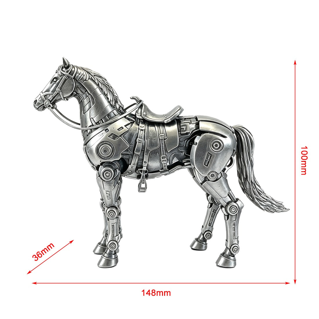 Steampunk Mechanical Horse Metal Model Kit DIY Assembly Desk Sculpture