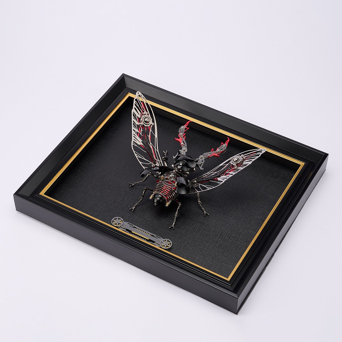 Steampunk Mechanical Insect Specimen Display Frame with Metal Nameplate（Only Frame  ）