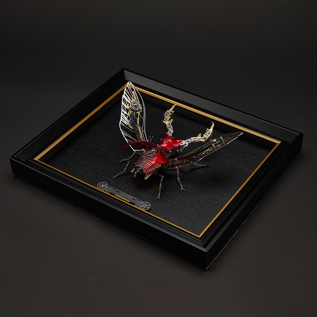 Steampunk Mechanical Insect Specimen Display Frame with Metal Nameplate（Only Frame  ）