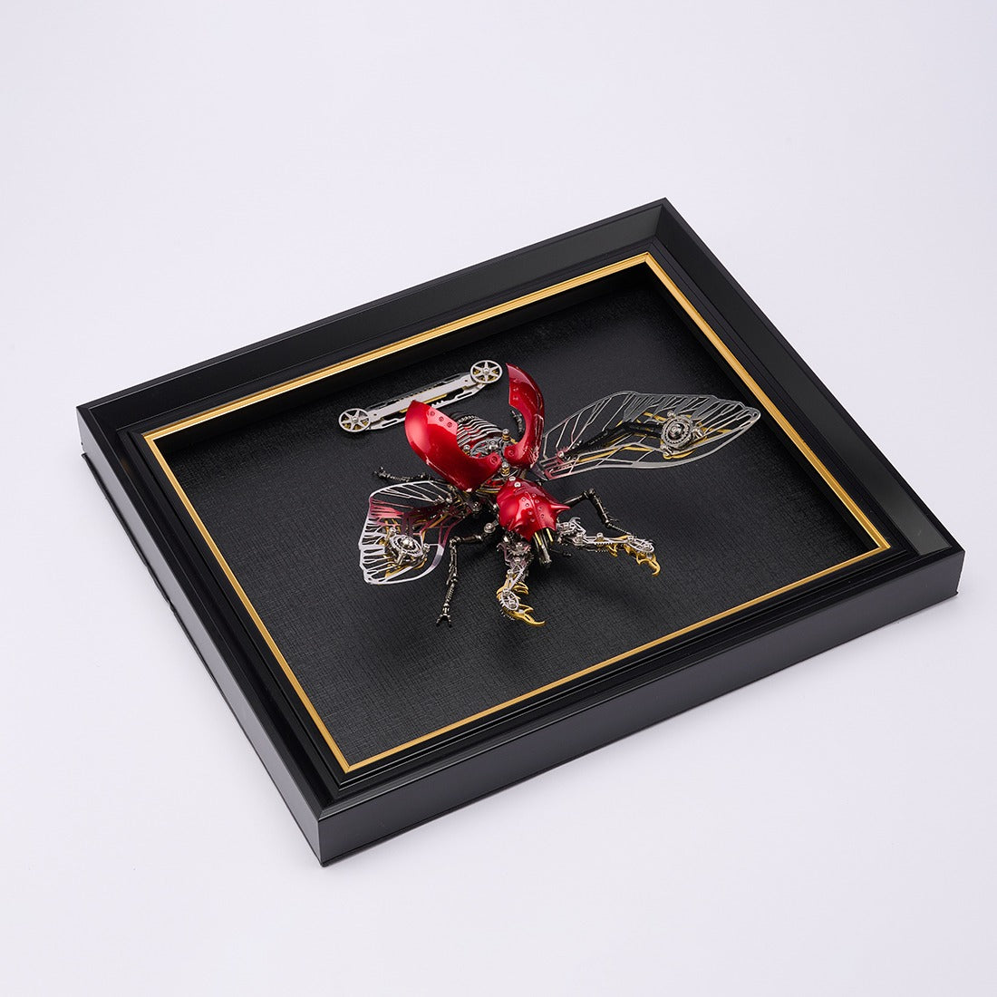 Steampunk Mechanical Insect Specimen Display Frame with Metal Nameplate（Only Frame  ）