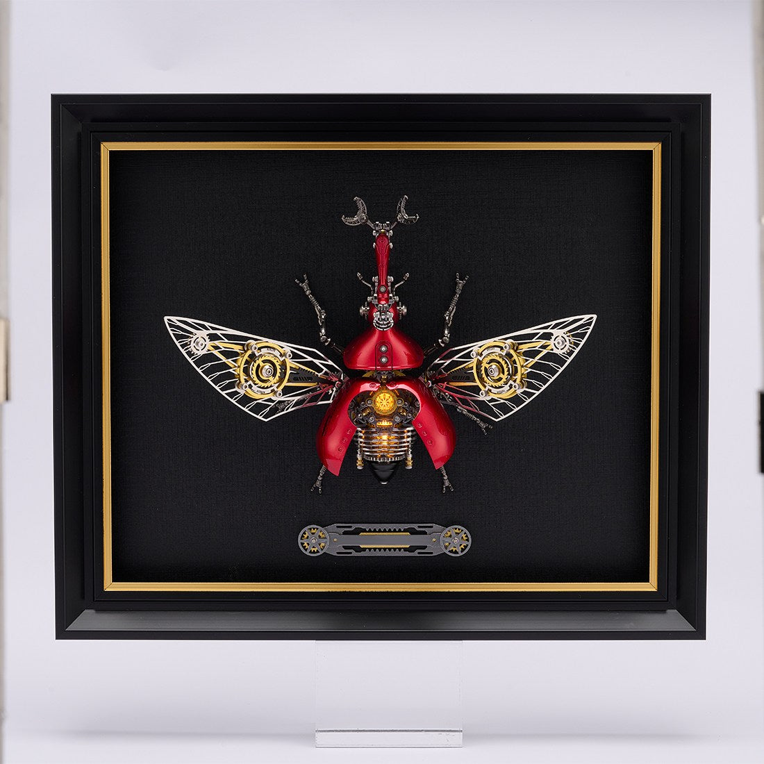 Steampunk Mechanical Insect Specimen Display Frame with Metal Nameplate（Only Frame  ）