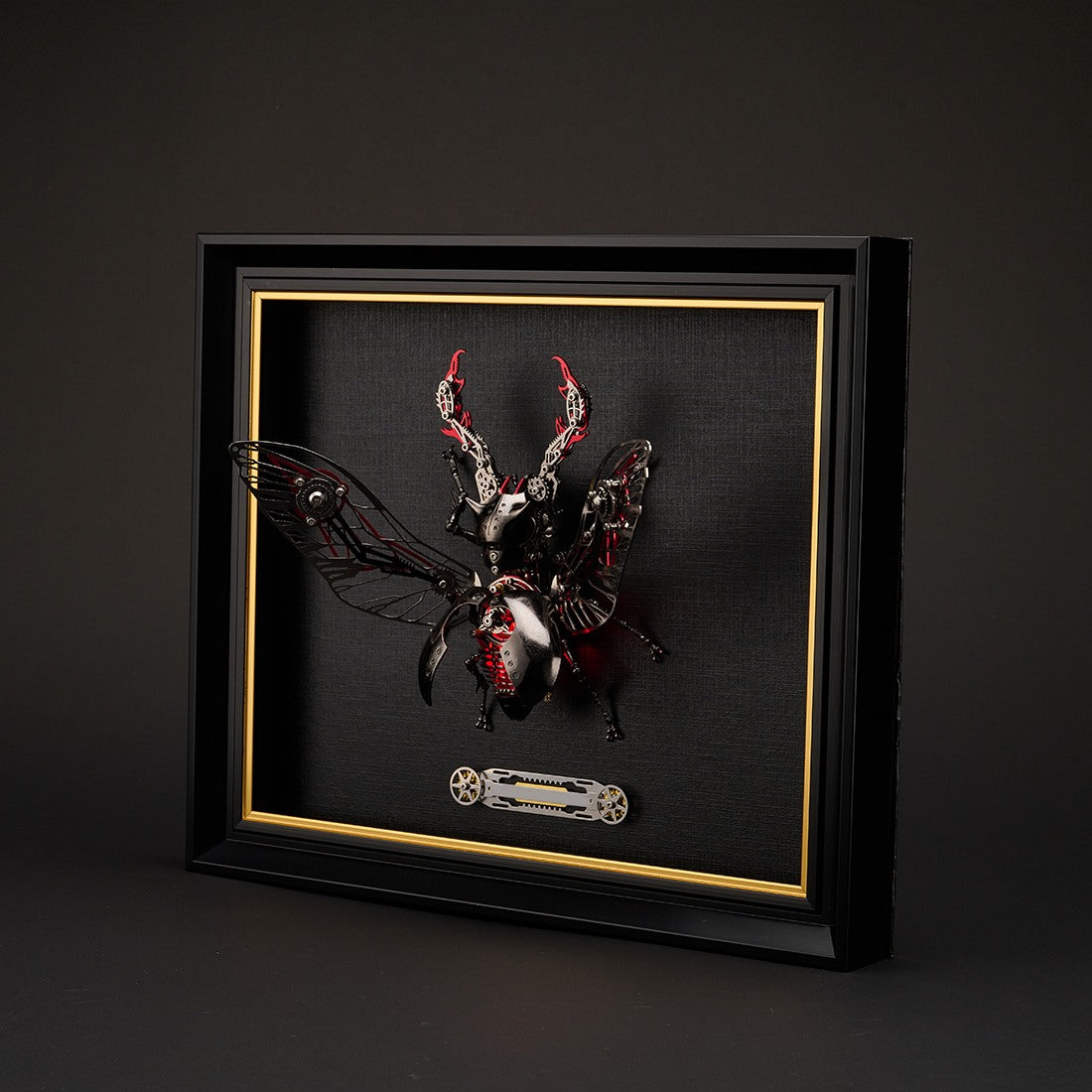 Steampunk Mechanical Insect Specimen Display Frame with Metal Nameplate（Only Frame  ）