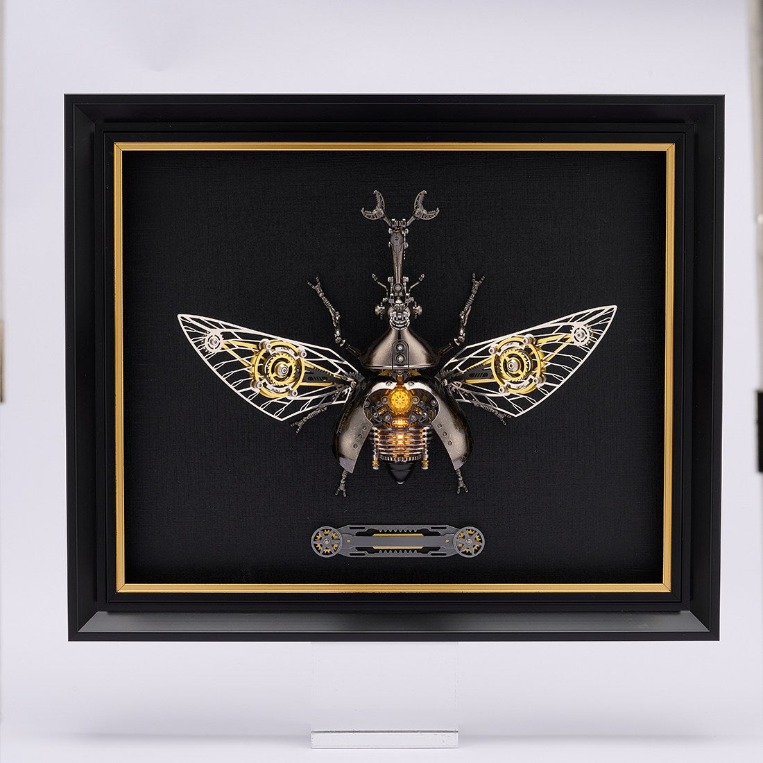 Steampunk Mechanical Insect Specimen Display Frame with Metal Nameplate（Only Frame  ）