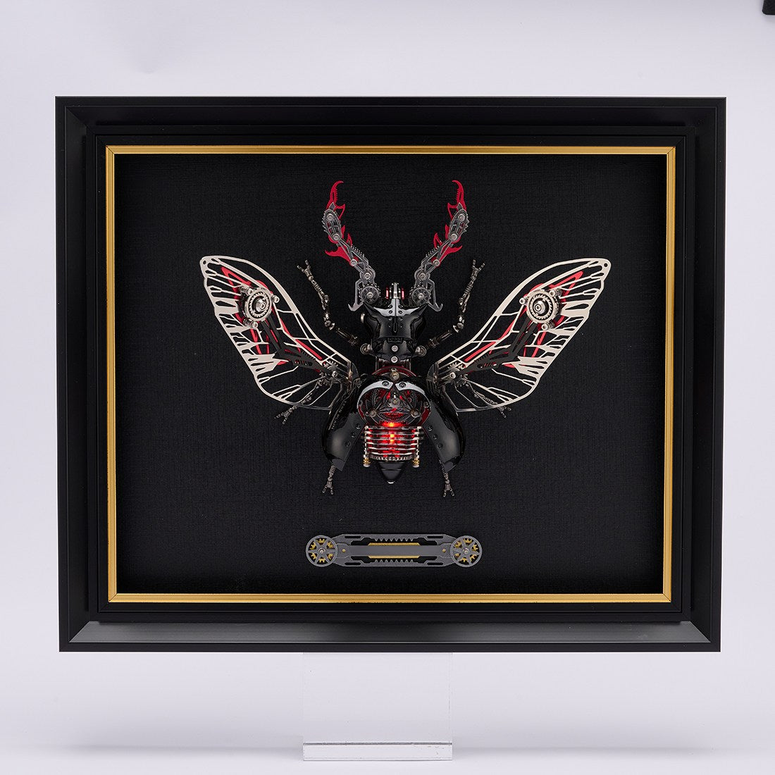 Steampunk Mechanical Insect Specimen Display Frame with Metal Nameplate（Only Frame  ）
