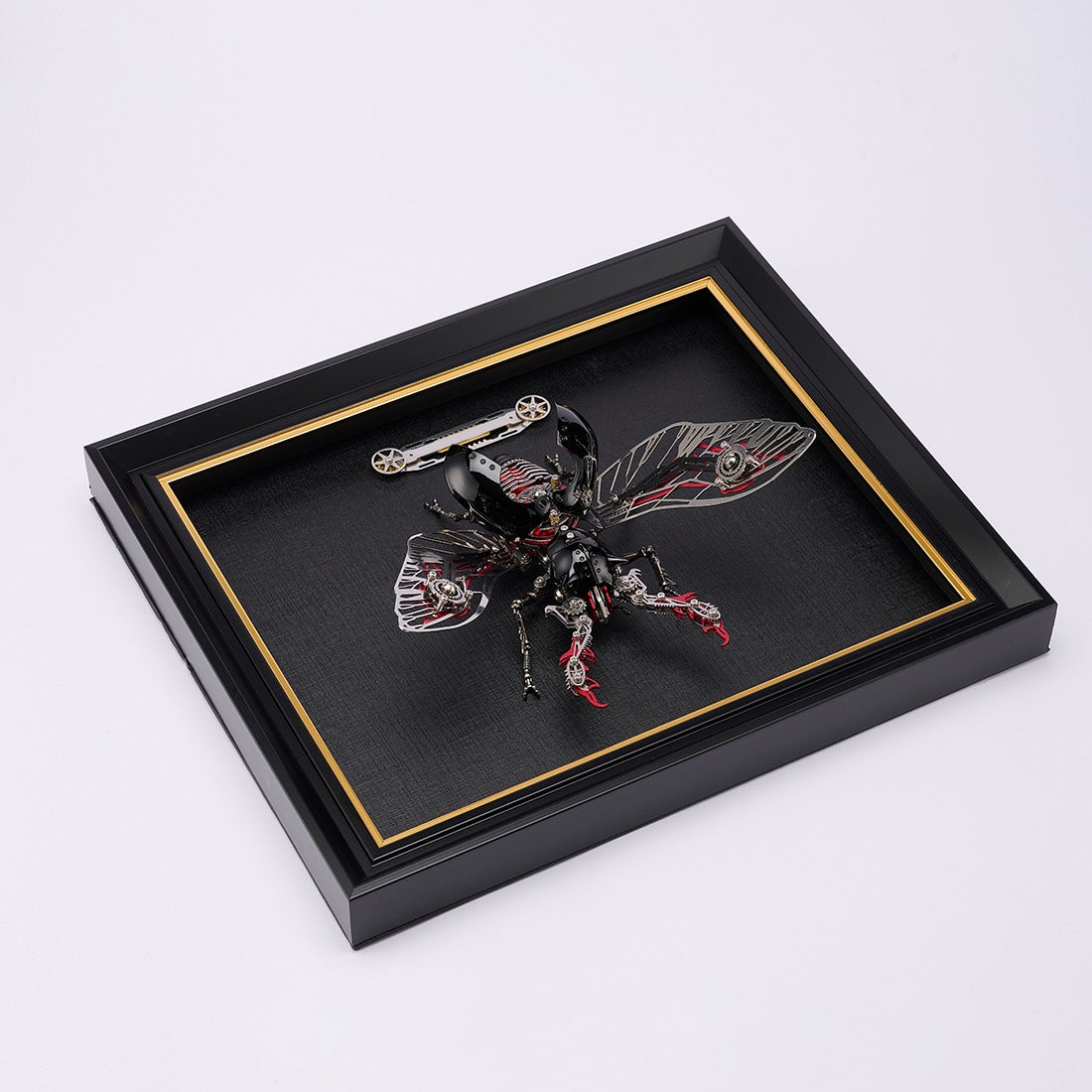 Steampunk Mechanical Insect Specimen Display Frame with Metal Nameplate（Only Frame  ）