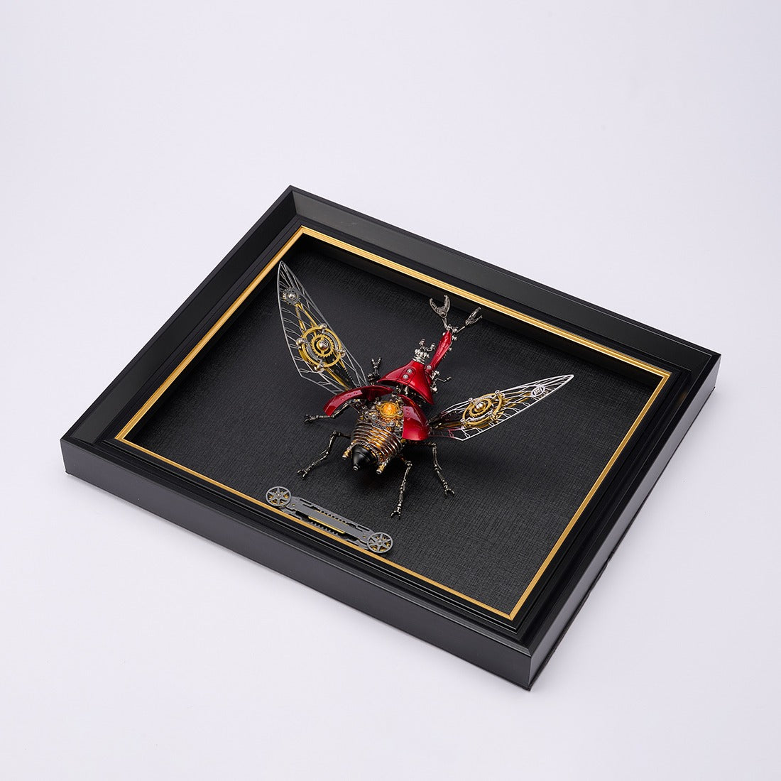 Steampunk Mechanical Insect Specimen Display Frame with Metal Nameplate（Only Frame  ）