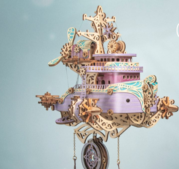 Victorian Steampunk Spaceship Dream Catcher Wooden Building Model Kits