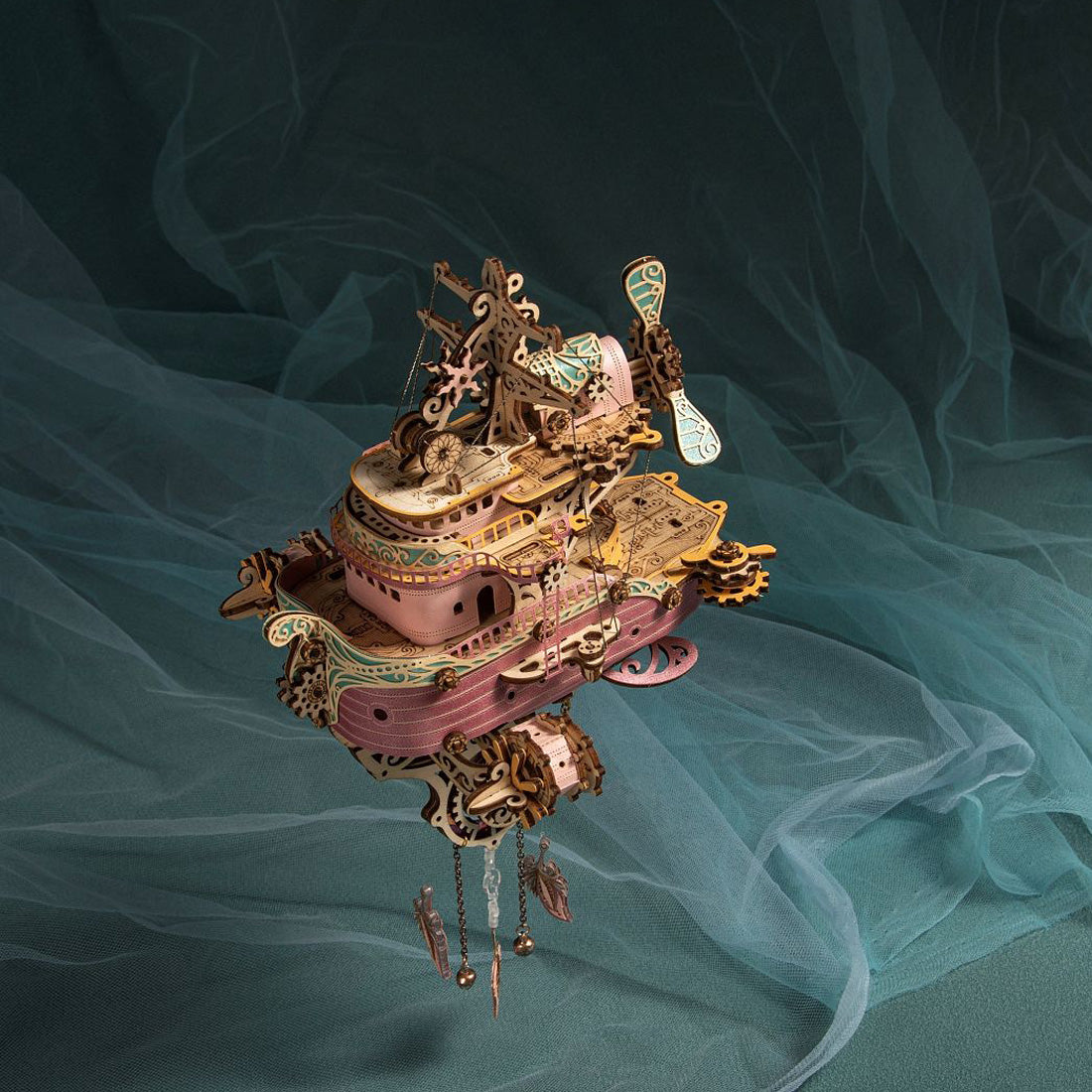 Victorian Steampunk Spaceship Dream Catcher Wooden Building Model Kits