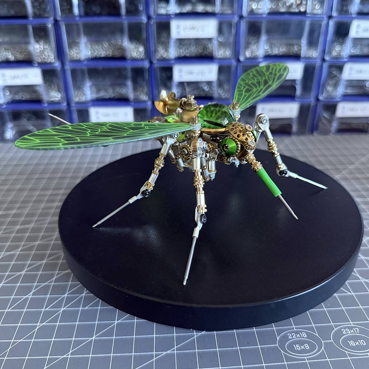 3D Steampunk Biomechanical Green Mosquito Metal Model Building Kit 320PCS+