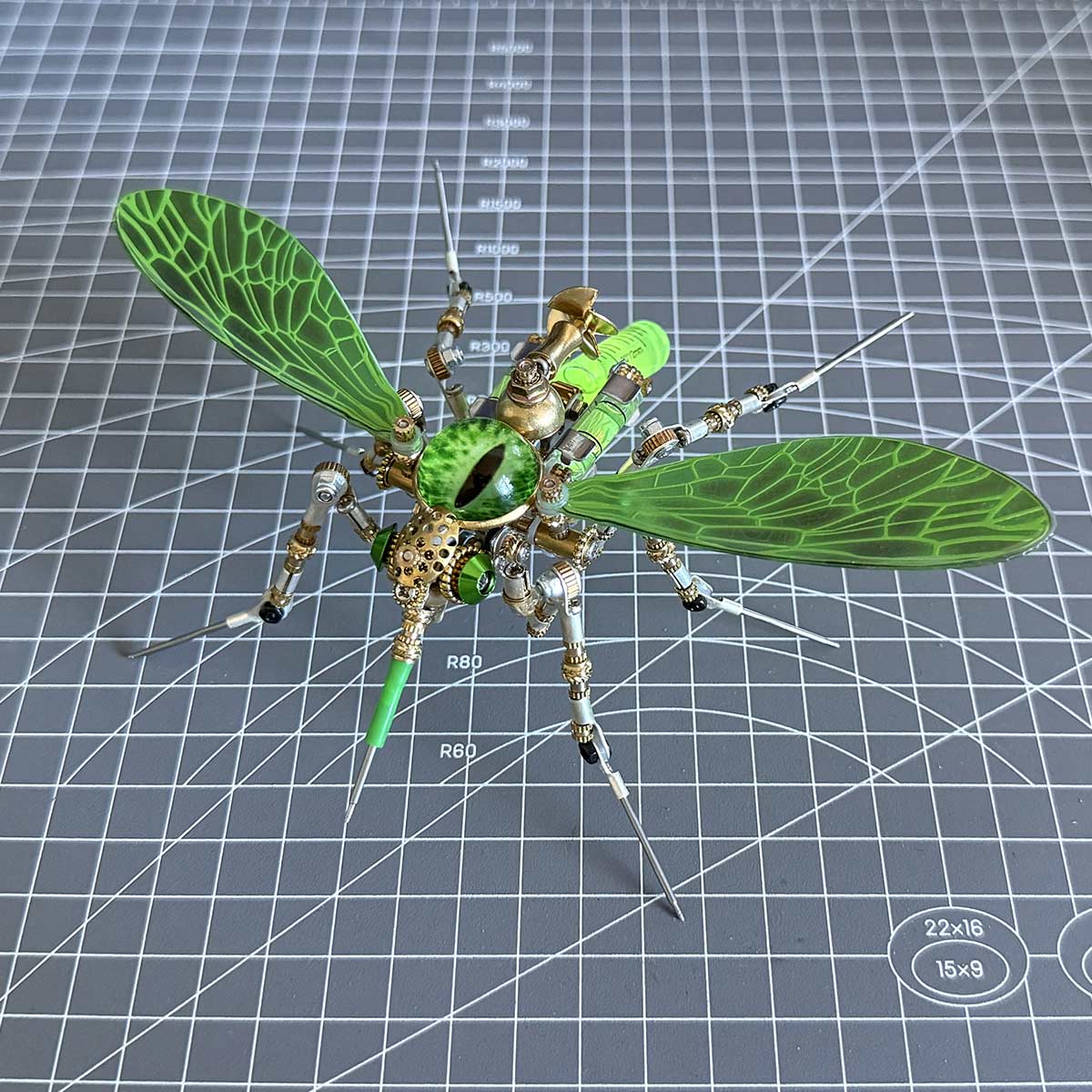 3D Steampunk Biomechanical Green Mosquito Metal Model Building Kit 320PCS+