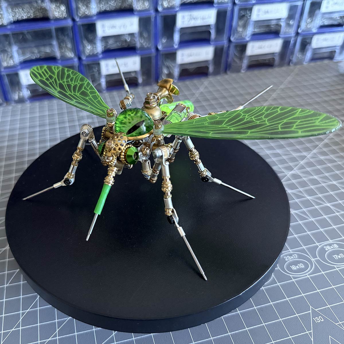 3D Steampunk Biomechanical Green Mosquito Metal Model Building Kit 320PCS+