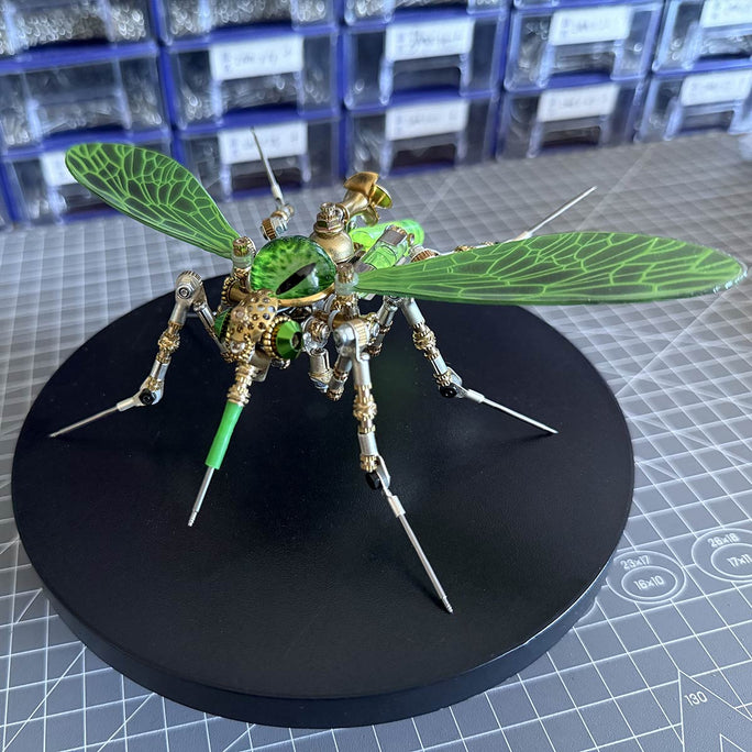 3D Steampunk Biomechanical Green Mosquito Metal Model Building Kit 320PCS+