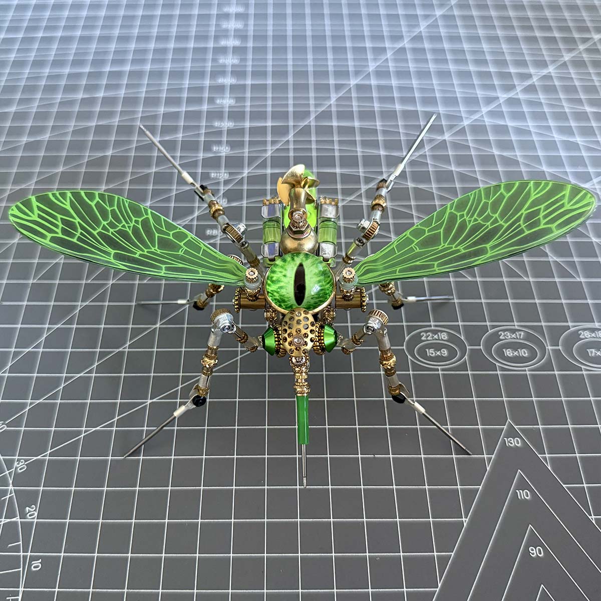 3D Steampunk Biomechanical Green Mosquito Metal Model Building Kit 320PCS+