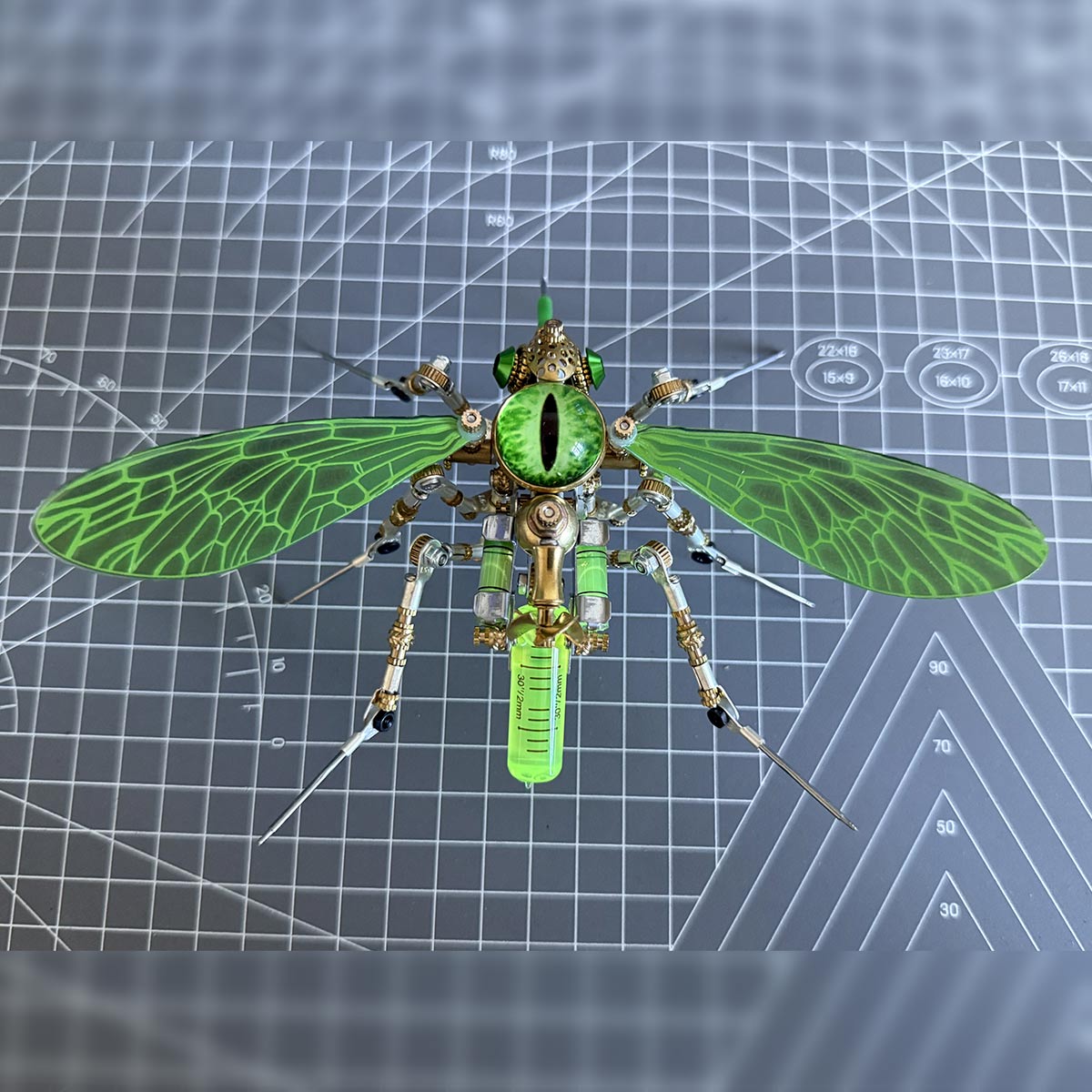 3D Steampunk Biomechanical Green Mosquito Metal Model Building Kit 320PCS+