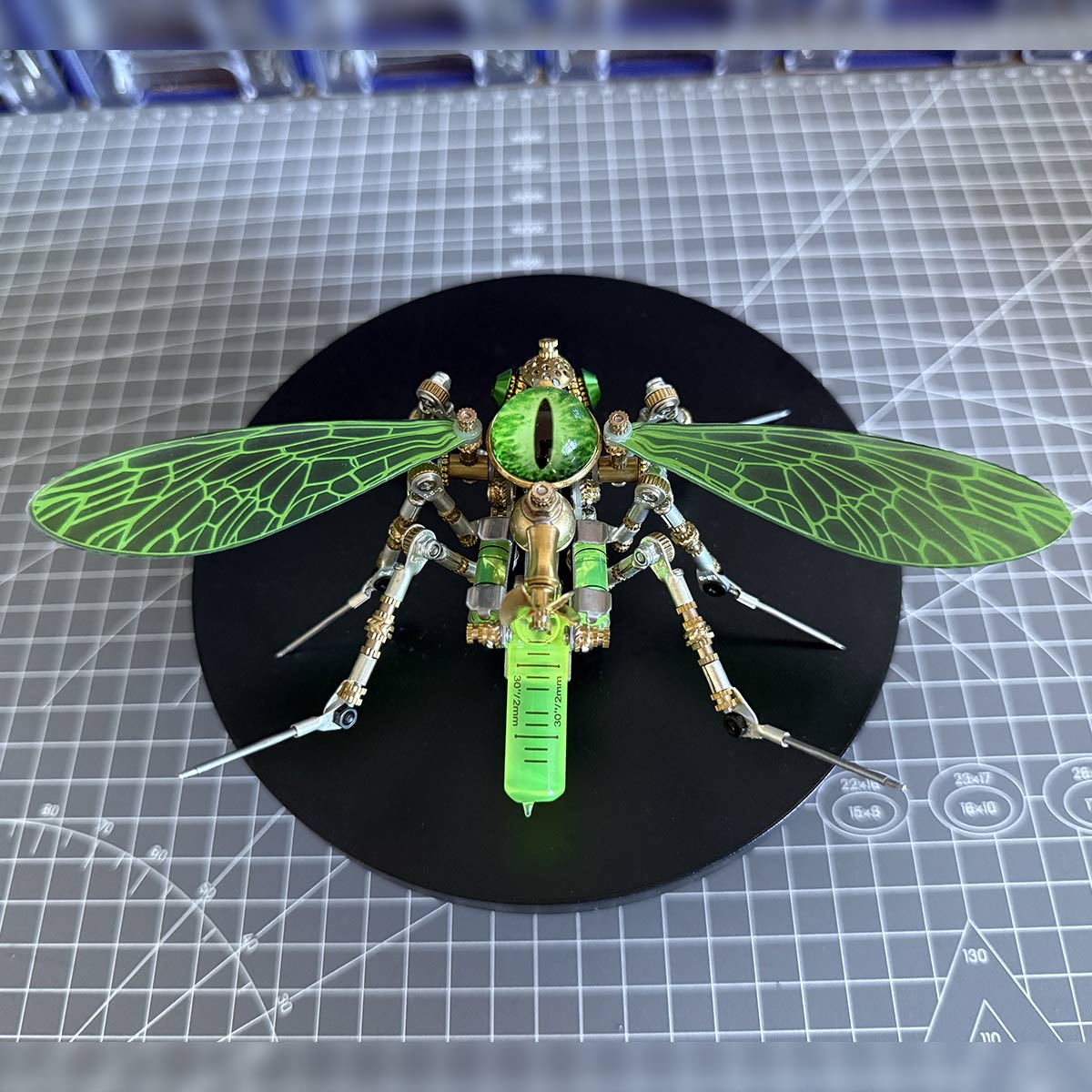 3D Steampunk Biomechanical Green Mosquito Metal Model Building Kit 320PCS+