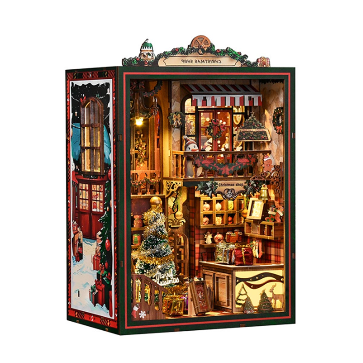 Christmas Shop Souvenir Gift Store 3D Wooden DIY Miniature House Building Kit 264PCS