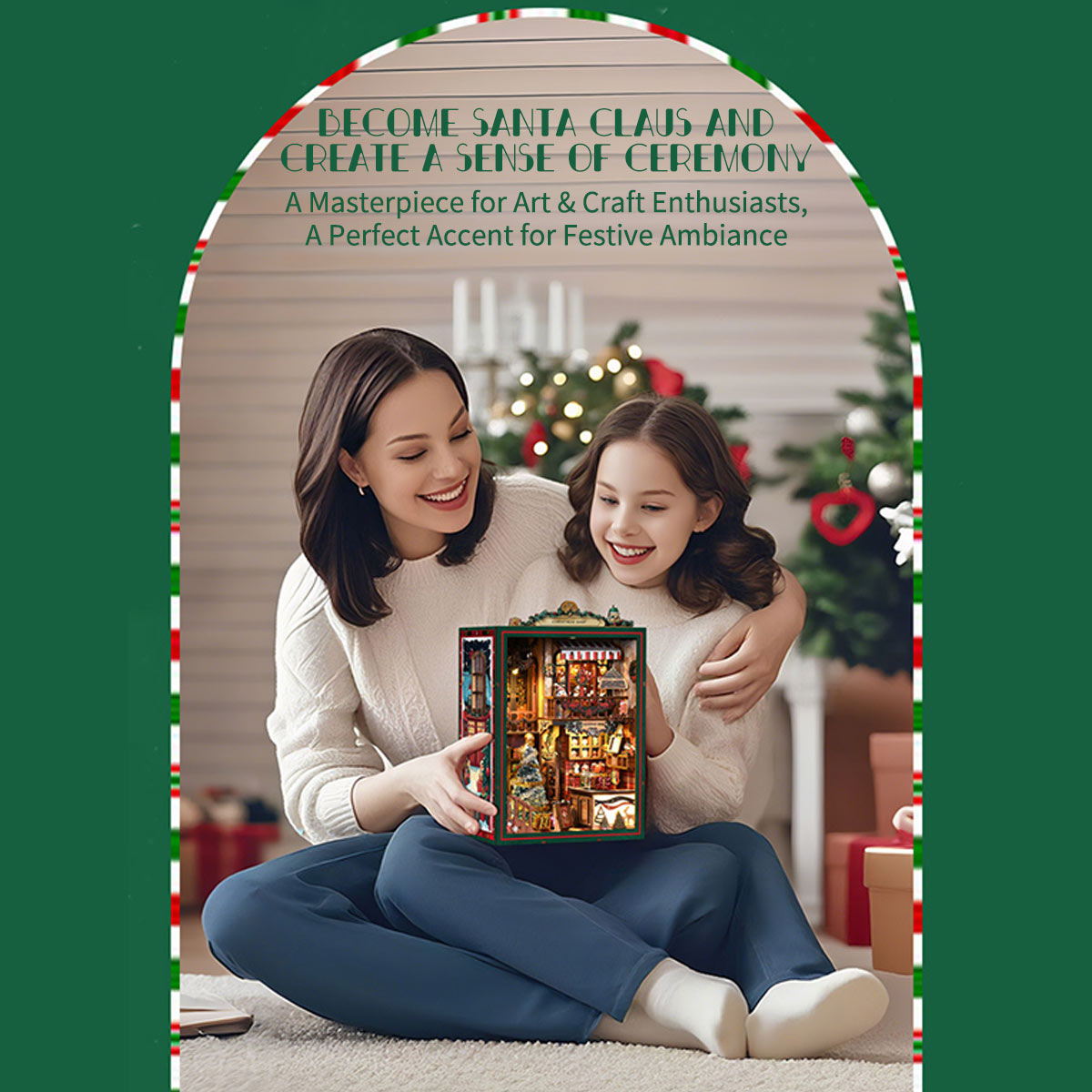 Christmas Shop Souvenir Gift Store 3D Wooden DIY Miniature House Building Kit 264PCS