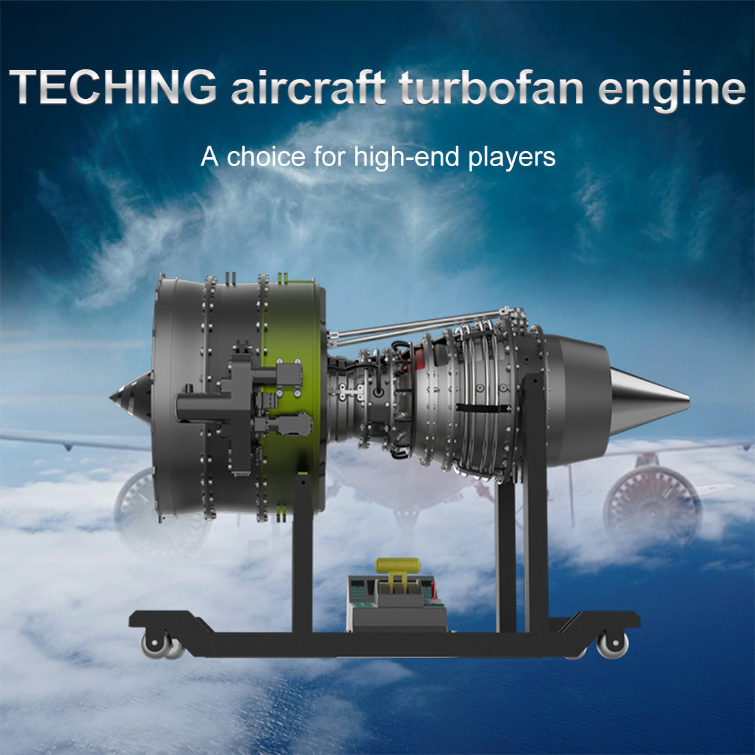 TECHING 1/10 Dual-Spool Turbofan Engine Model Kits That Runs Mechanical 1000+PCS