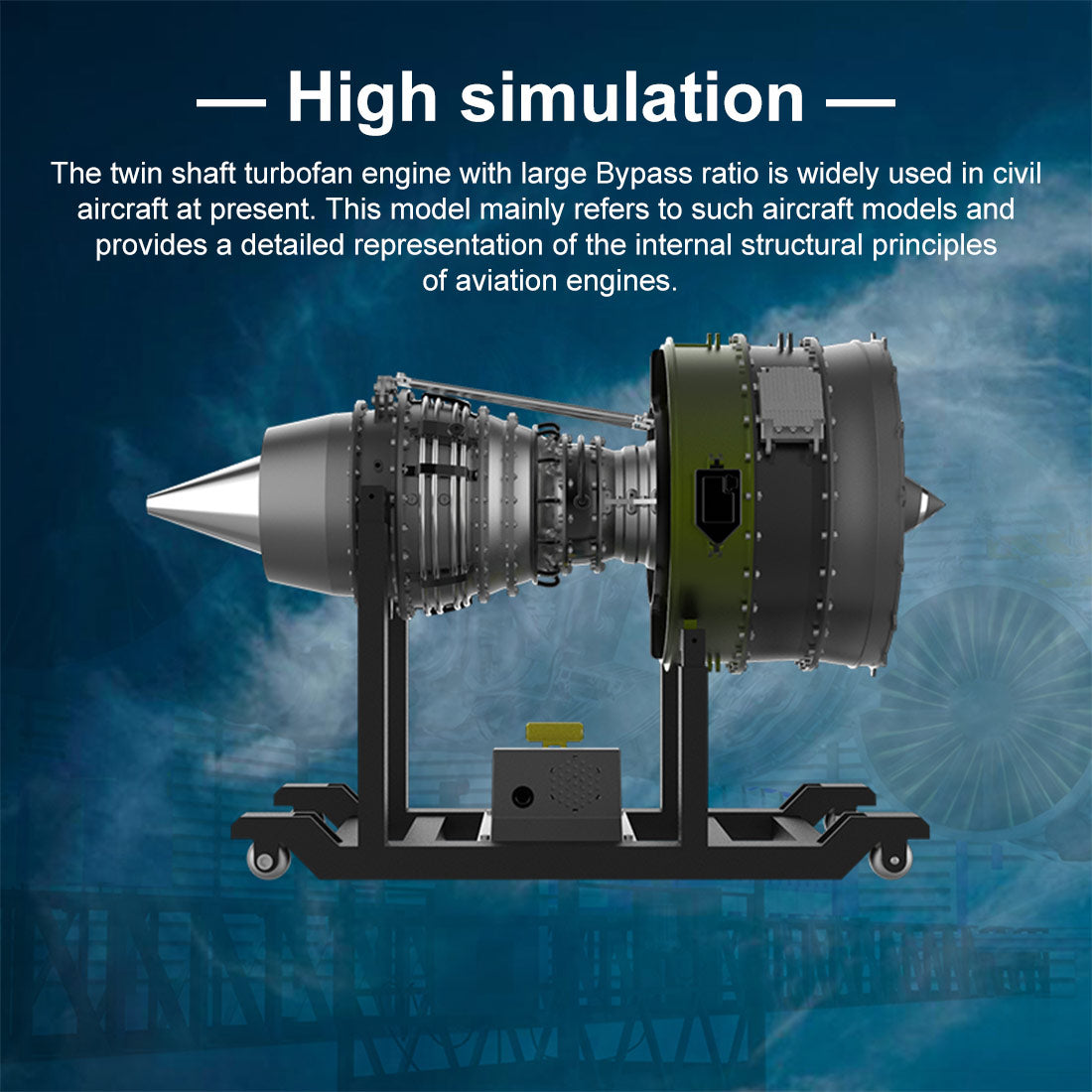 TECHING 1/10 Dual-Spool Turbofan Engine Model Kits That Runs Mechanica