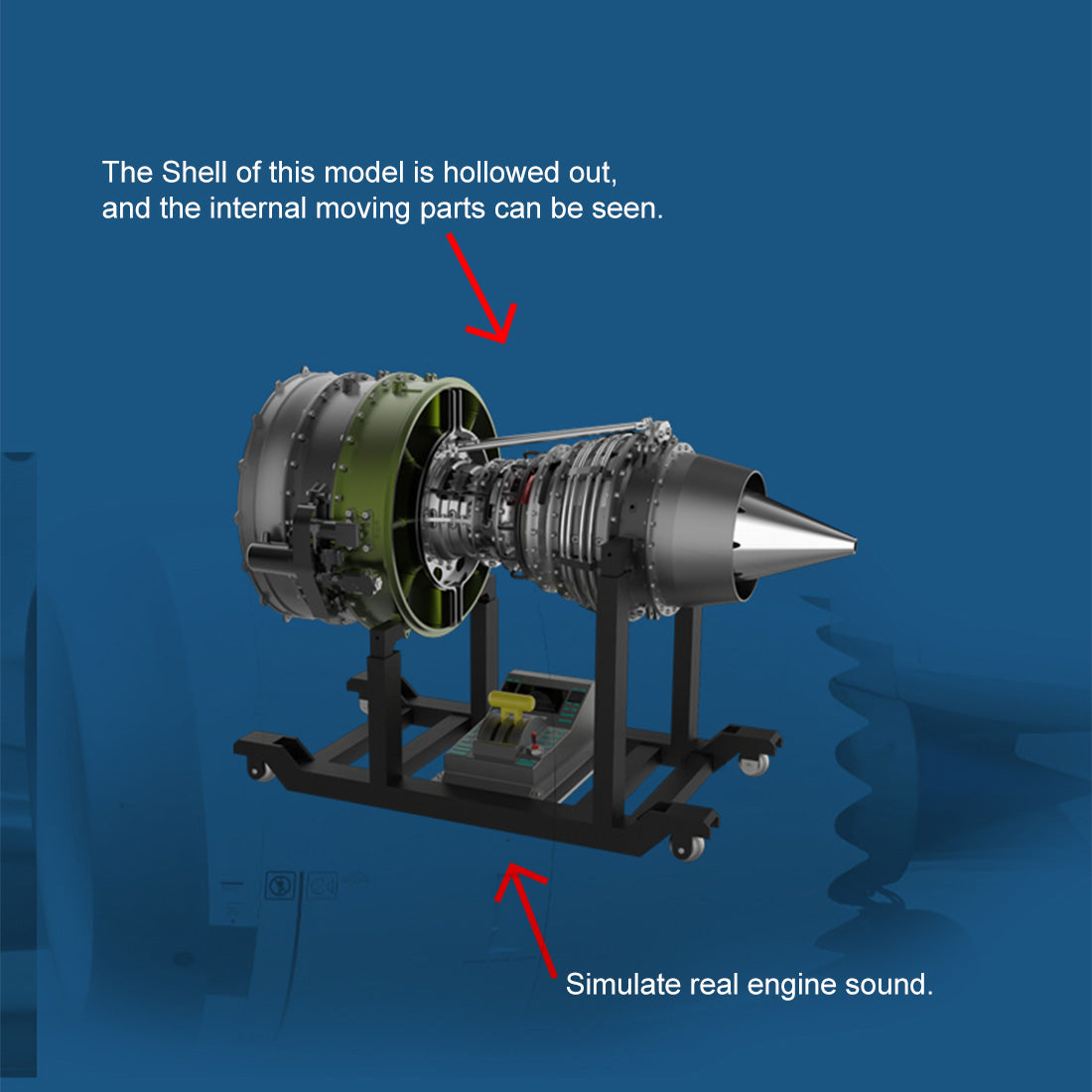 TECHING 1/10 Dual-Spool Turbofan Engine Model Kits That Runs Mechanical 1000+PCS
