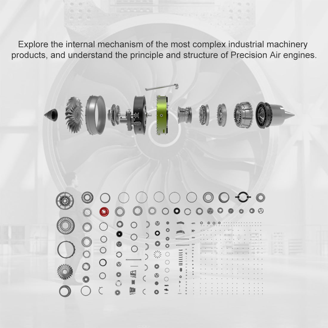 TECHING 1/10 Dual-Spool Turbofan Engine Model Kits That Runs Mechanica