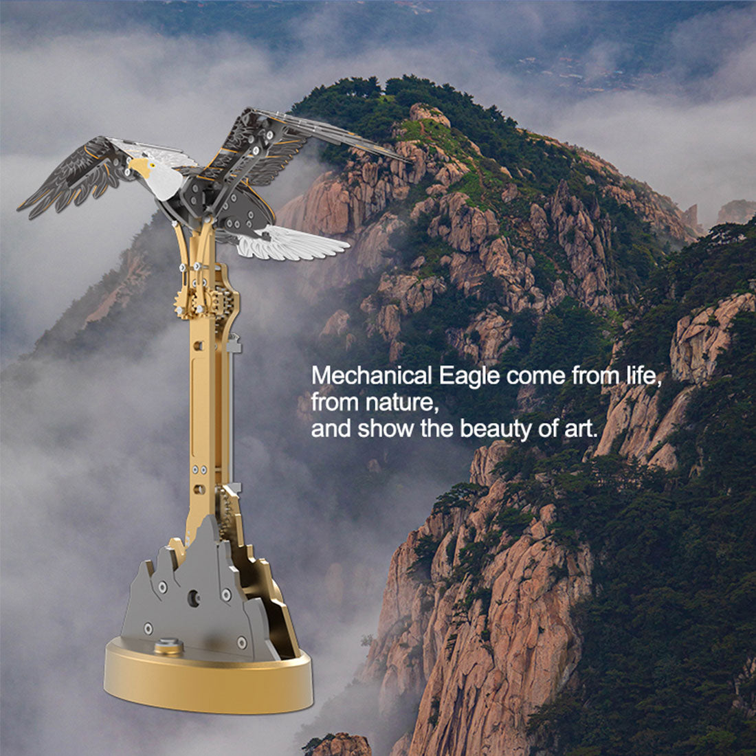 TECHING Bald Eagle Automaton KITS Model Building Kit DIY Mechanical 3D Metal Puzzles