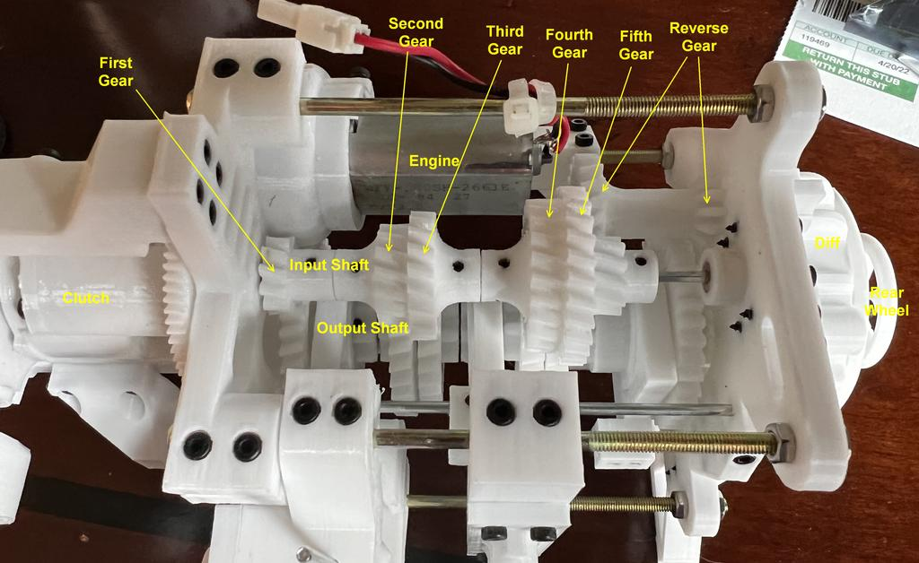 Car Manual Transmission Drive 3D Plastic Assembly Model Kit