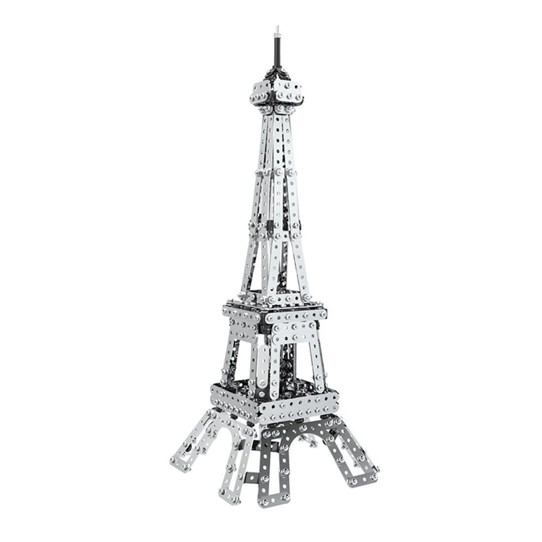 791Pcs Stainless Steel Eiffel Tower DIY Assembly Building Block Educational Toys Kit with LED - English Version SW-019