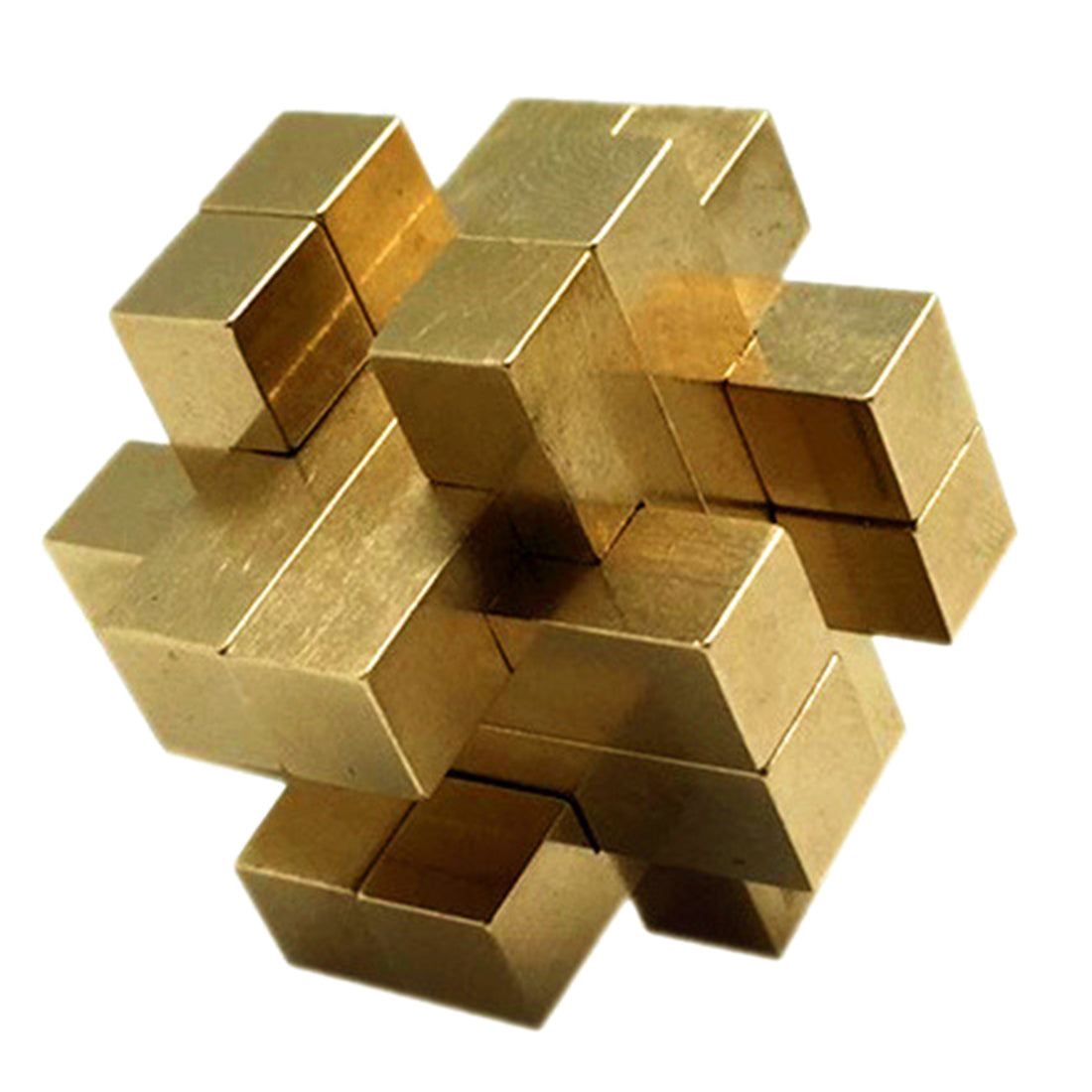12Pcs 37 x 37mm Brass Decompression Lock Educational Luban Lock Brain Teaser Puzzle Toy - S