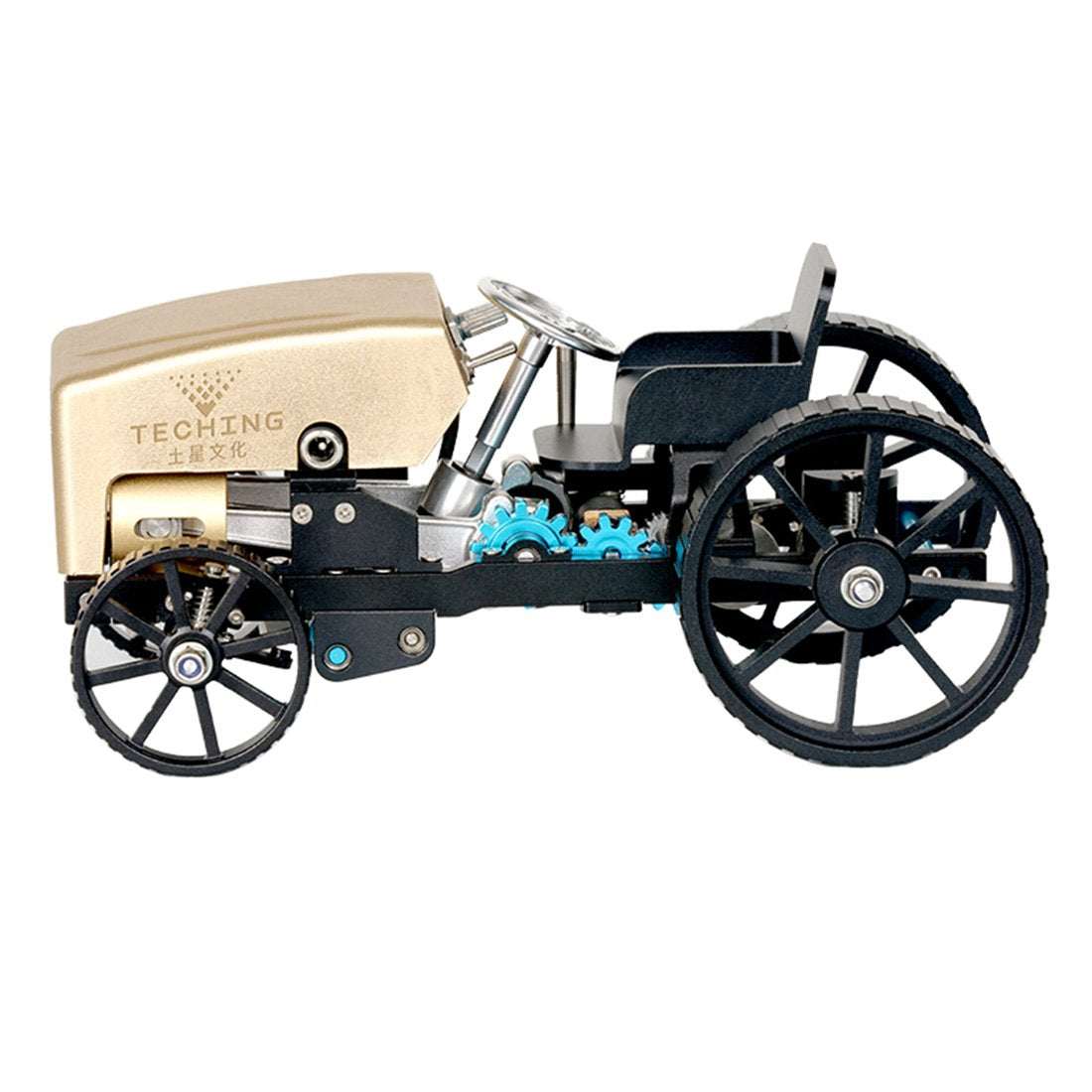 Electrical Model Kit Teching Metal Single Seat Retro Classic Car Model Assembly Electric Mo