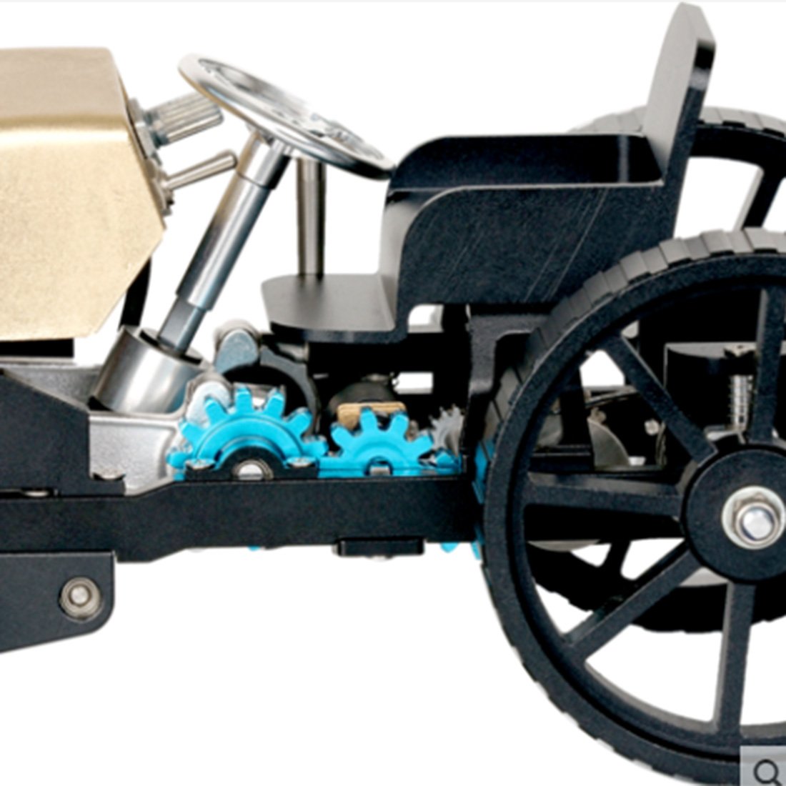 Electrical Model Kit Teching Metal Single Seat Retro Classic Car Model Assembly Electric Mo