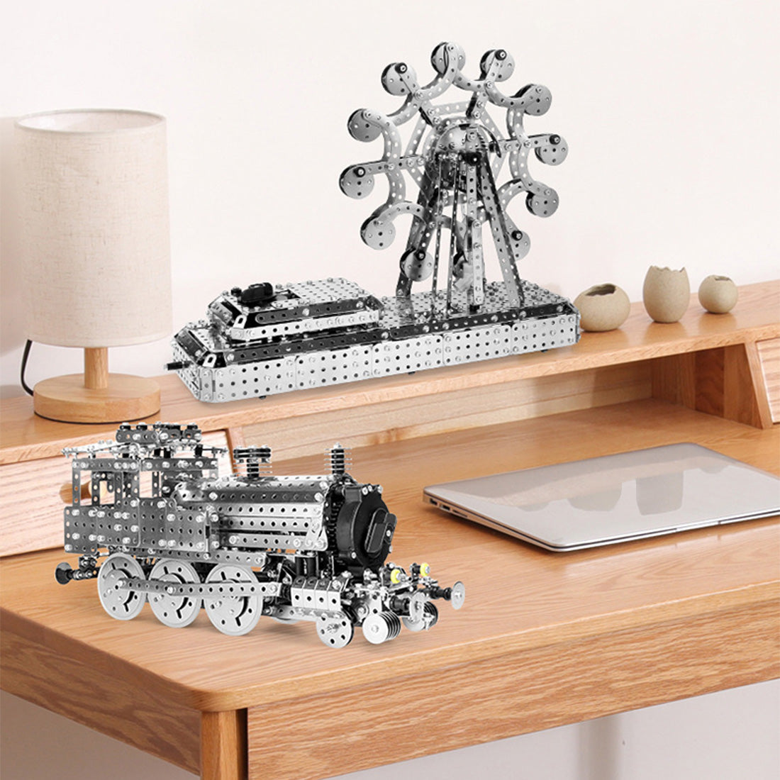 1500PCS+ Metal Clockwork-driven Ferris Wheel DIY Model Toys