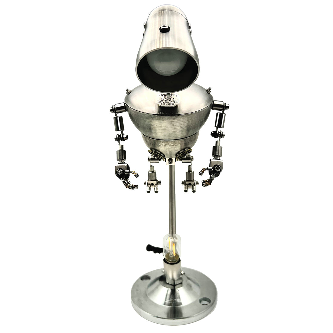Steampunk 3D Metal NO.3 Robot Table Lamp US-Plug