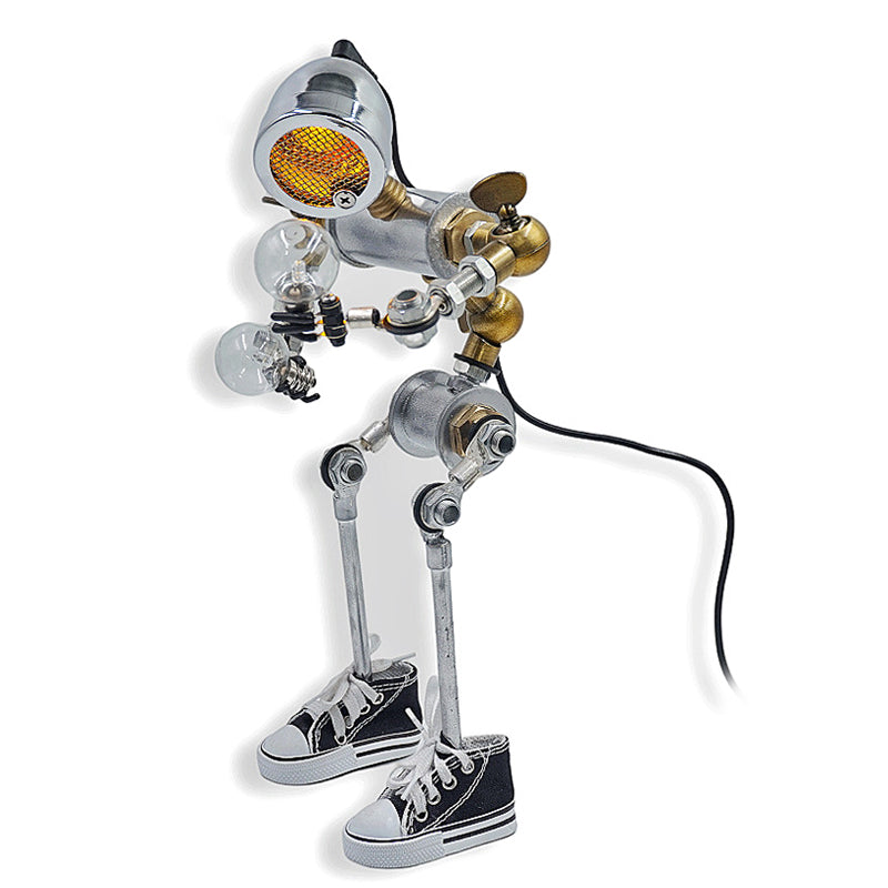 Steampunk No.01 Metal Robot Desk Lamp Robot Iron Head