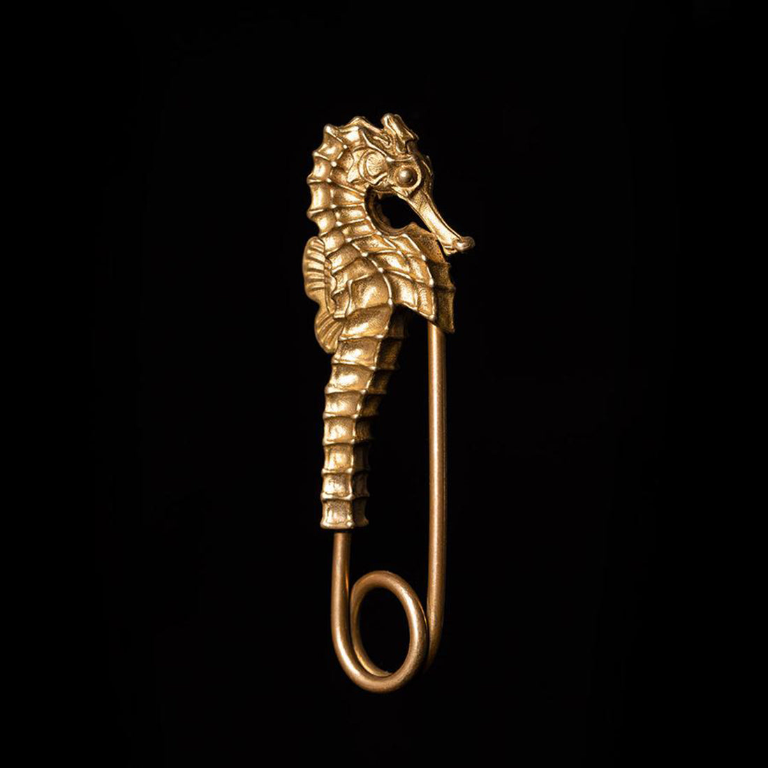 Steampunk Brass Seahorse Pin