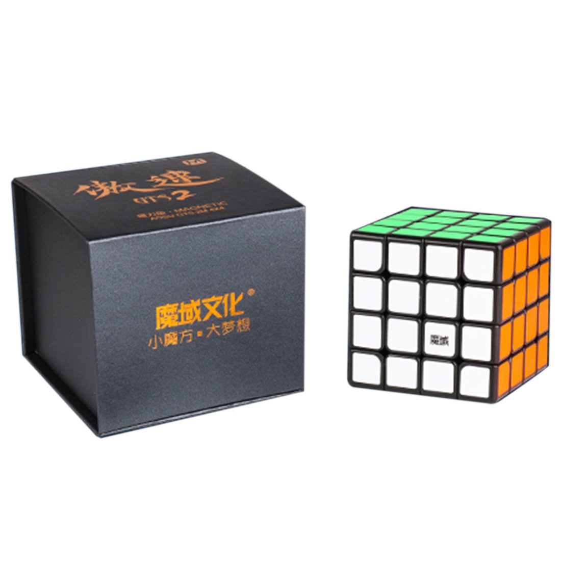Yj8267 Moyu Aosu Gts2 M 4X4 Magic Cube - Magnetic Version Black
