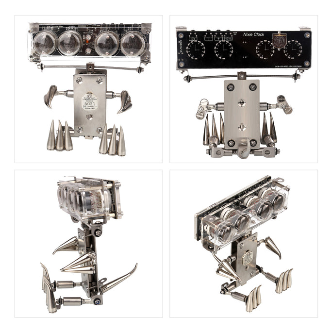 100+Pcs RC Glow Discharge Tube Table Clock Robot DIY Model Kit with Numerical Indicator