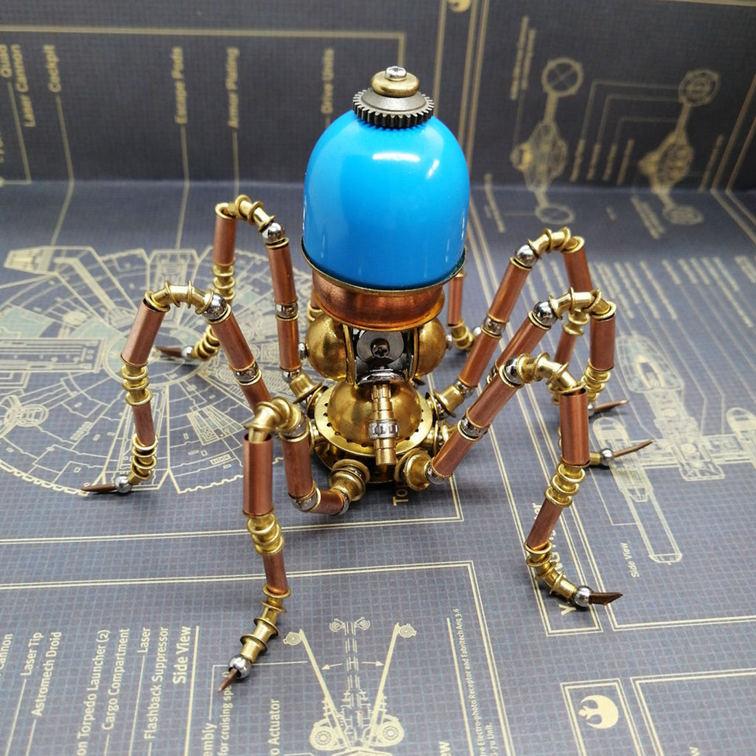 100+Pcs Steampunk Octopus Ocean Warriors Sculpture Assembly Model Kit