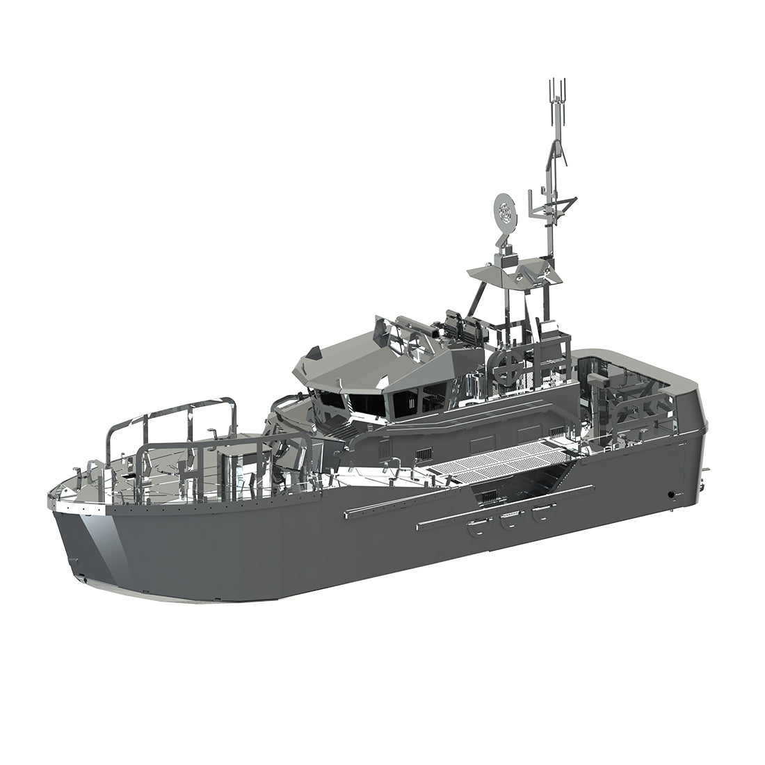 120pcs 3D Metal Maritime Security Coast Guard Model Building Kit with Rotatimg Marine Radar