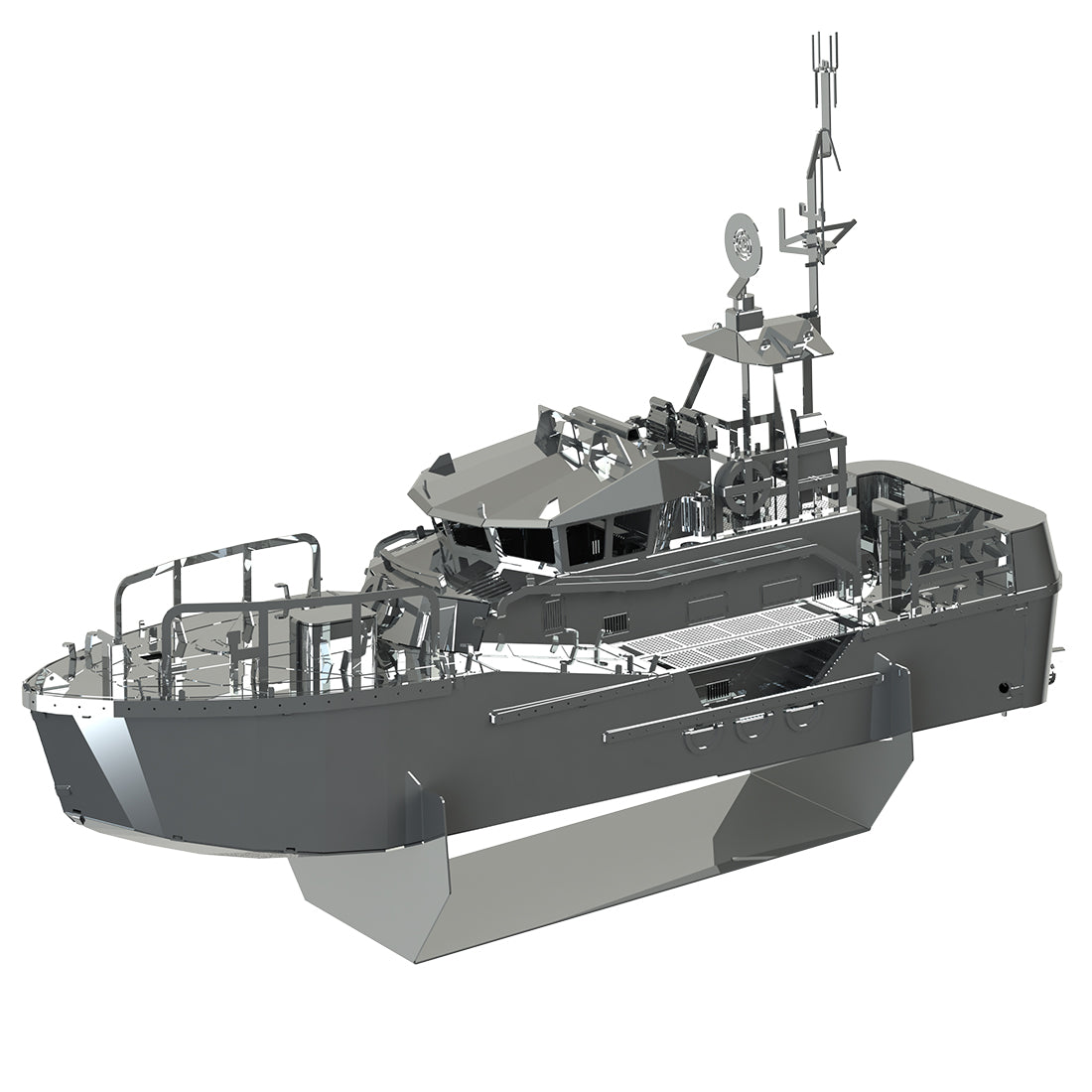 120pcs 3D Metal Maritime Security Coast Guard Model Building Kit with Rotatimg Marine Radar