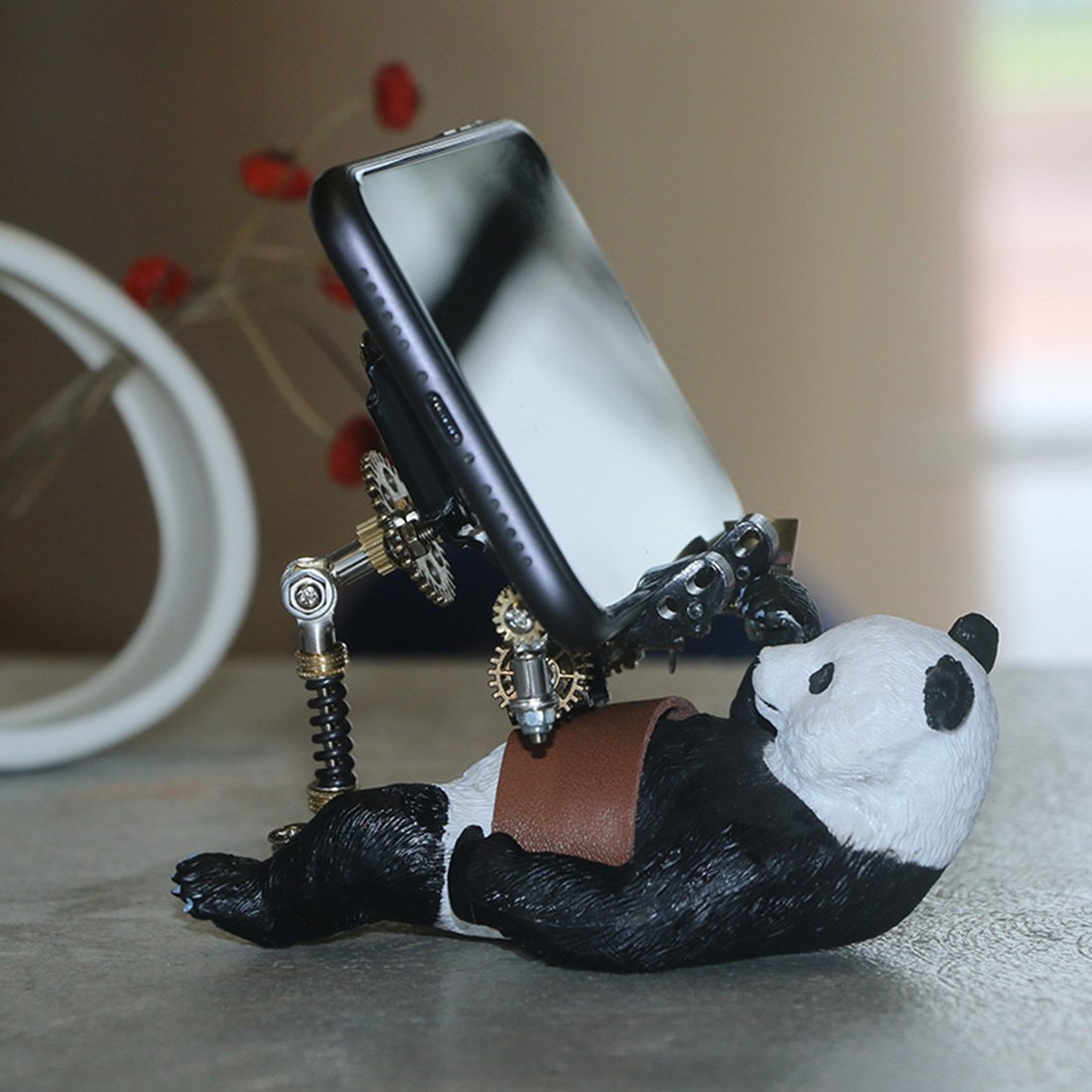 129Pcs DIY Assembling 3D Metal Panda Model Kit Phone Holder