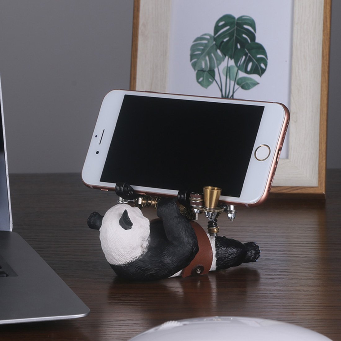 129Pcs DIY Assembling 3D Metal Panda Model Kit Phone Holder