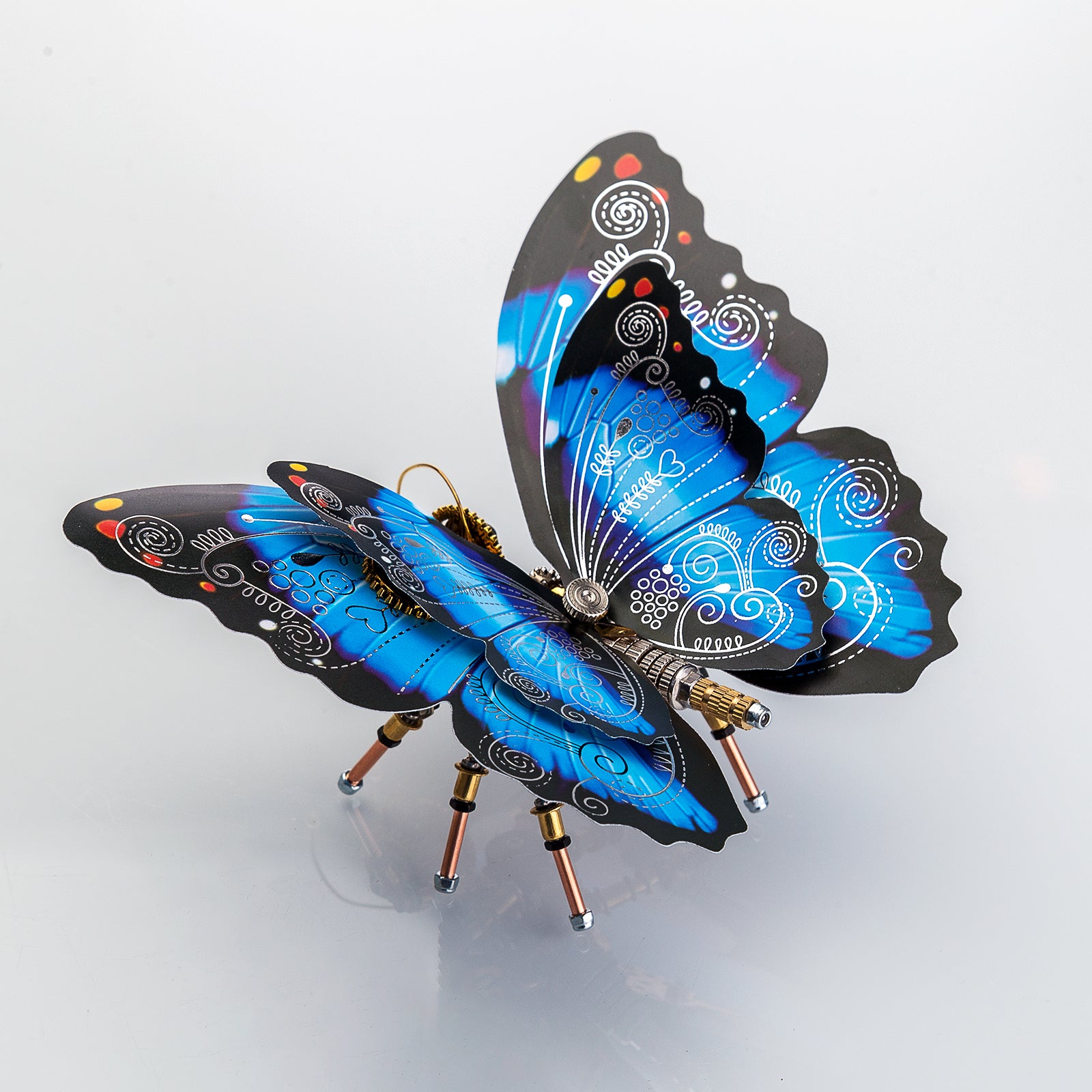 150Pcs Steampunk Blue Morpho Butterfly Assembly Model