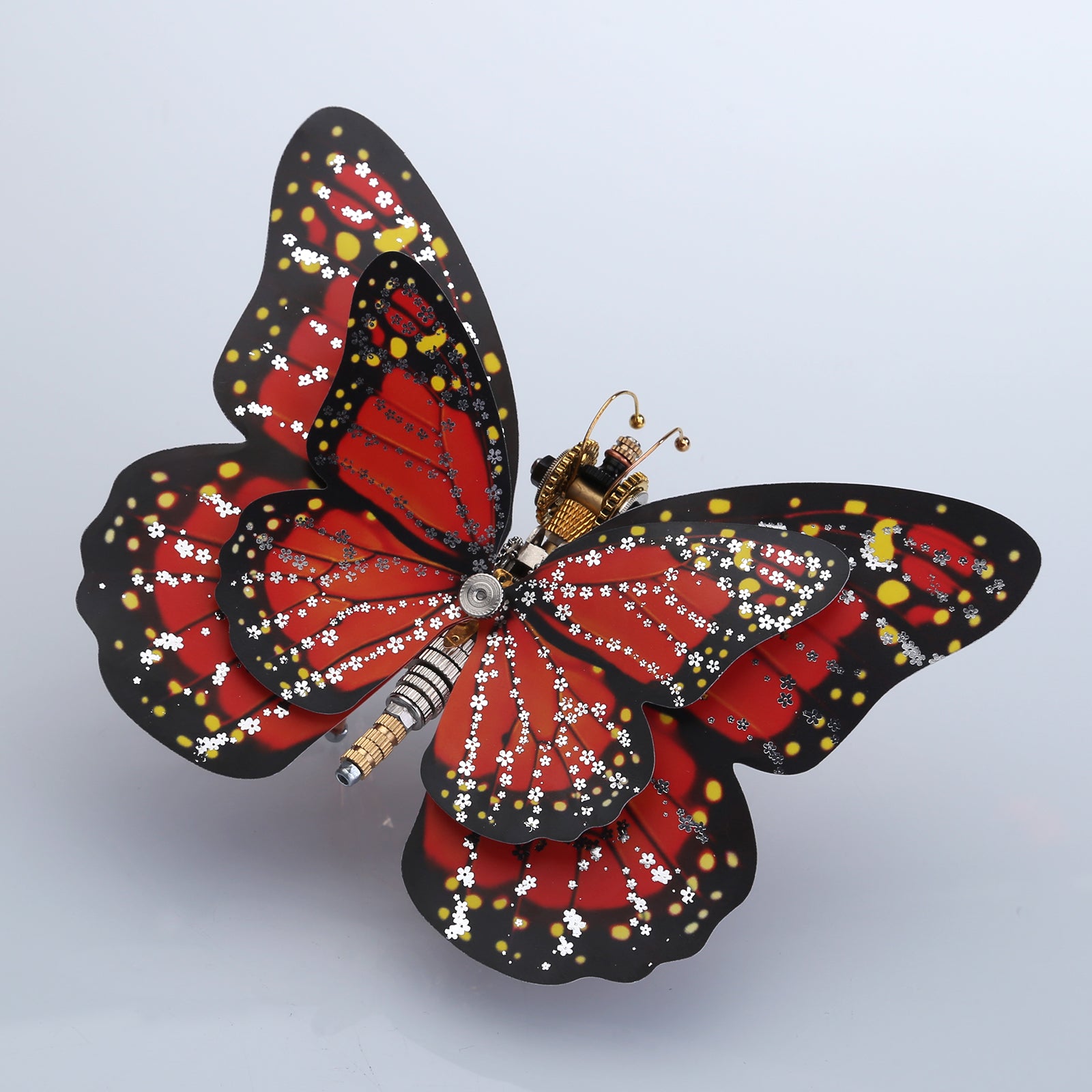 150Pcs Steampunk Scarlet Peacock Butterfly Assembly Model -Red